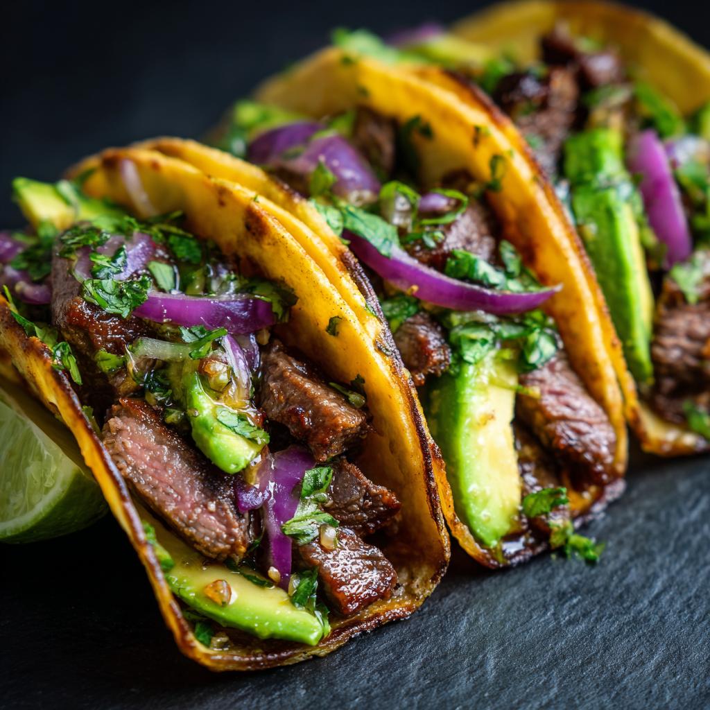 Beef Steak Tacos met Avocado en Ui - detail 1