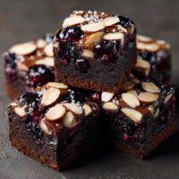 Brownies met Blauwe Bessen en Amandelen
