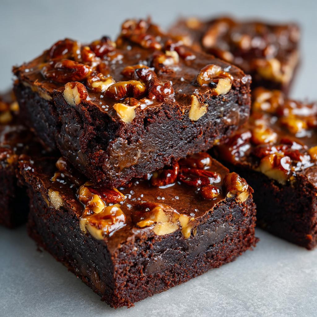 Brownies met Gekarameliseerde Noten en Koffie