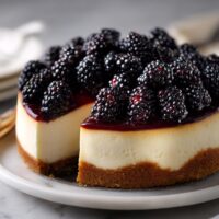 Cheesecake met Zwarte Bessen en Mascarpone: Een Hemelse Traktatie!