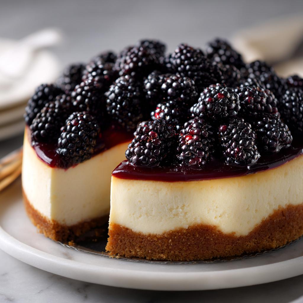Cheesecake met Zwarte Bessen en Mascarpone: Een Hemelse Traktatie!