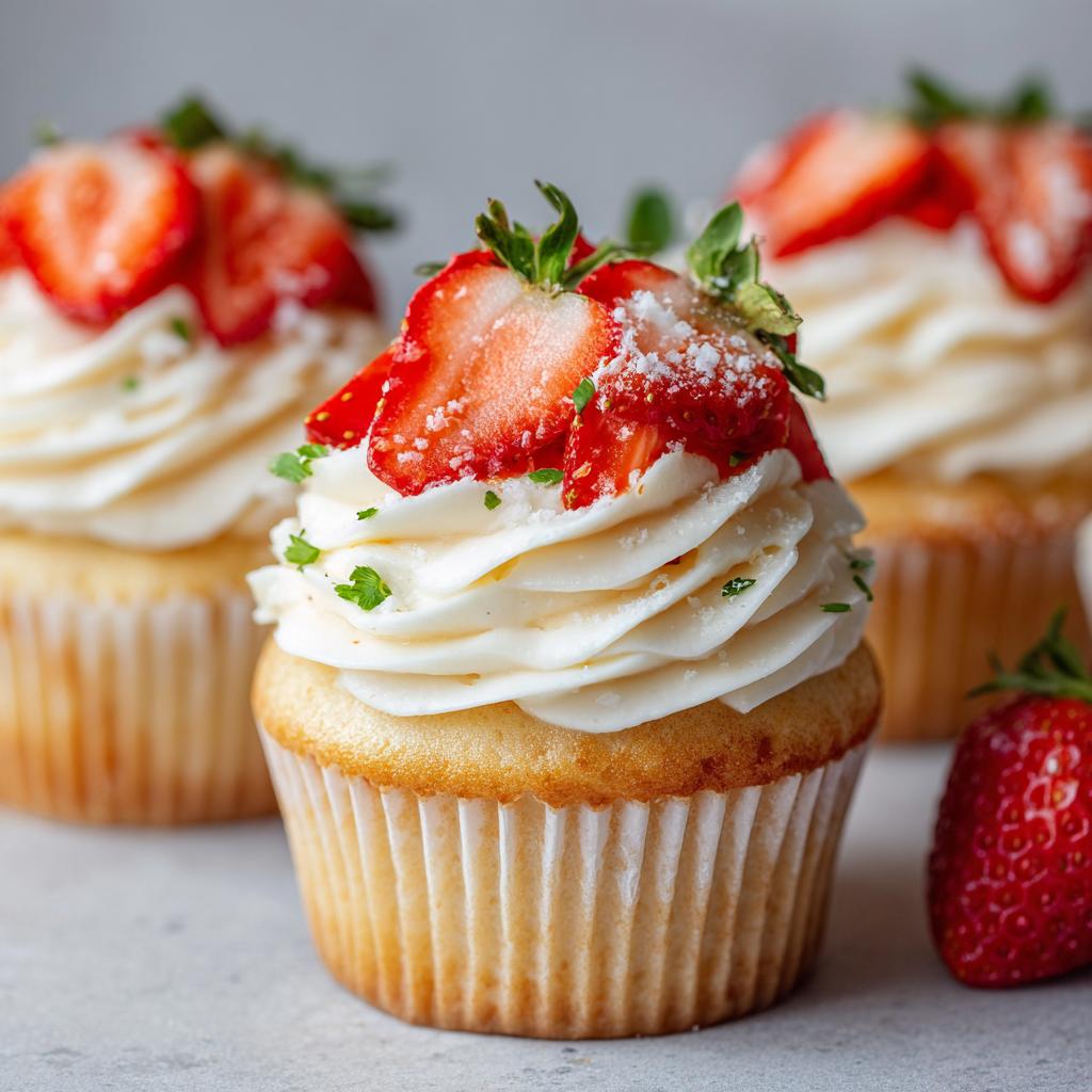 Cupcakes met Witte Chocolade en Aardbeien - detail 1