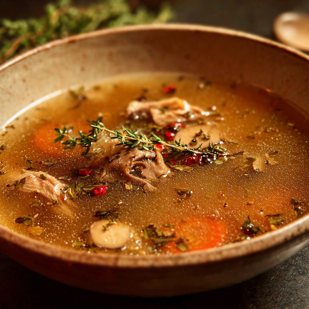 Eendebouillon met Gedroogde Paddenstoelen - detail 1