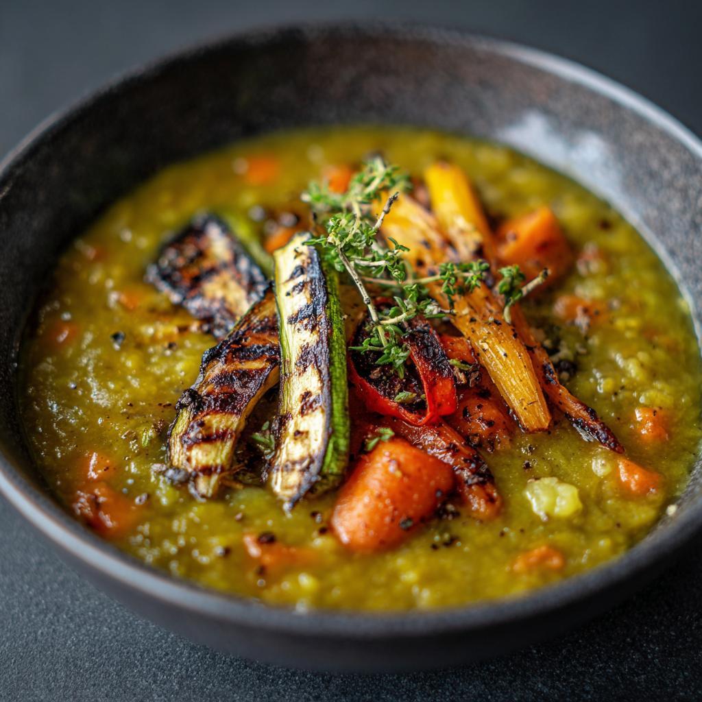 Erwtensoep met Gegrilde Groenten