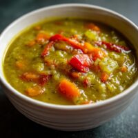 Erwtensoep met bonen en paprika