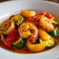 Garnalen in Paprikasaus met Courgette