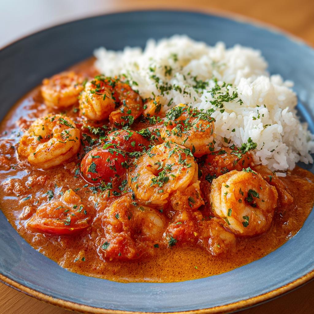 Garnalen in Tomaten-kerriesaus met Rijst - detail 1