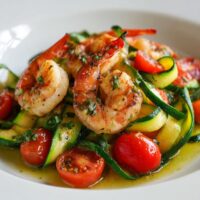 Garnalen met Gegrilde Courgette en Tomaten