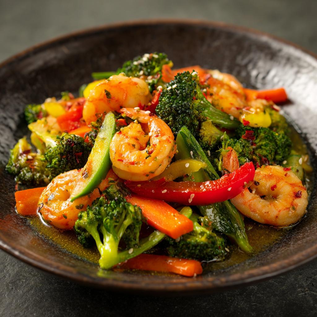 Garnalen met Groente in Sesamolie en Citroen - detail 1