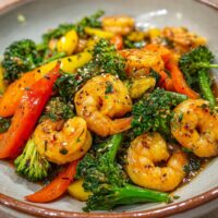 Garnalen met Groente in Sesamolie en Citroen