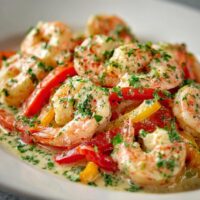 Garnalen met Paprika en Limoen in Romige Saus