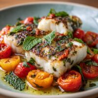 Gegrilde Kabeljauw met Munt en Tomaat