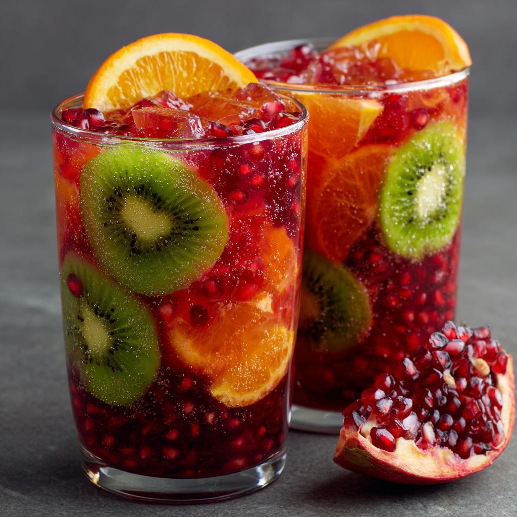 Granaatappel-Kiwi-Sinaasappelsap