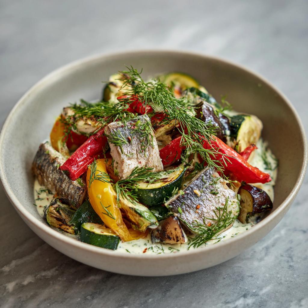 Haringsalade met Gegrilde Groenten en Dille - detail 1