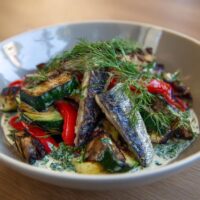 Haringsalade met Gegrilde Groenten en Dille