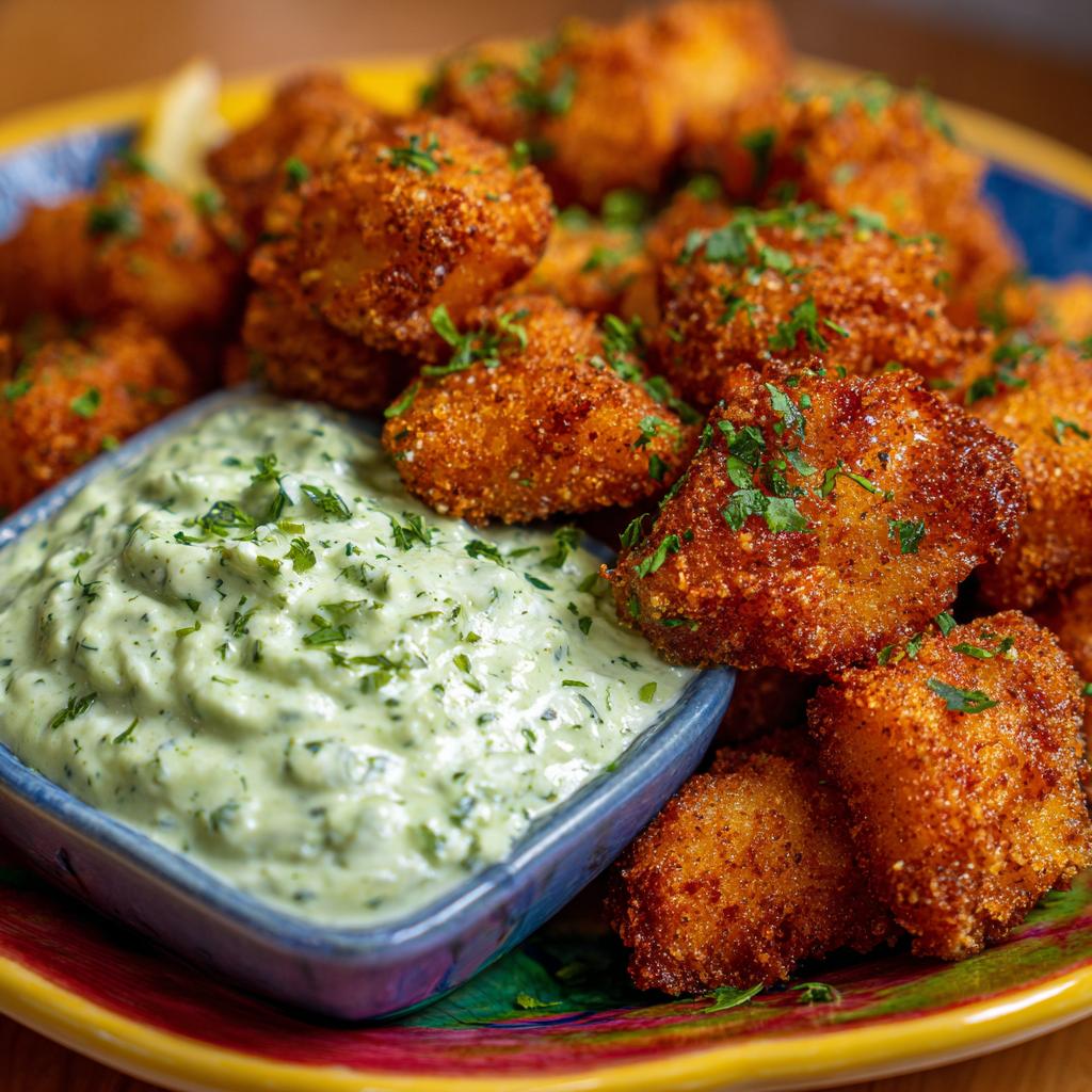 Kibbeling met Romige Avocado Kruiden Dip