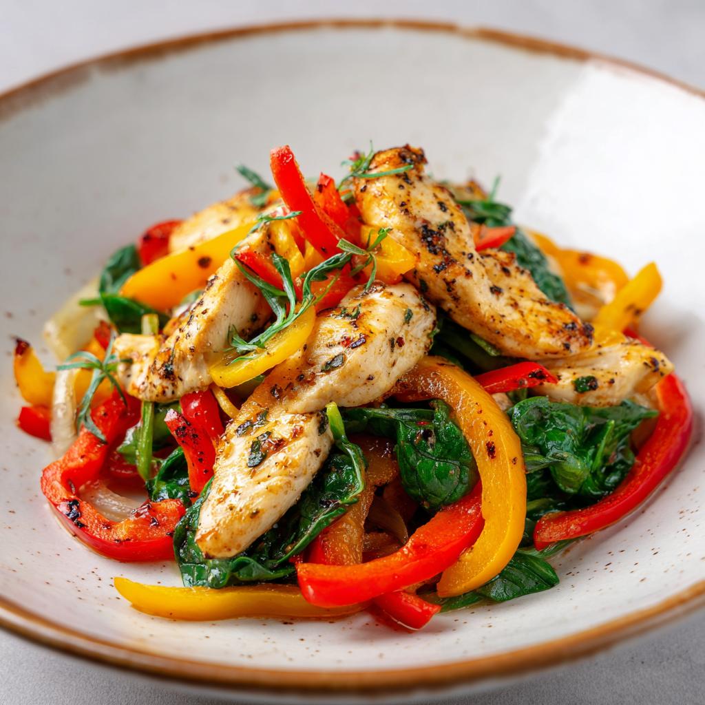 Kip met Gegrilde Paprika en Spinazie - detail 1