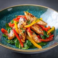 Kip met Gegrilde Paprika en Spinazie
