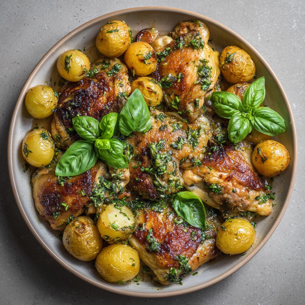 Kip met Geroosterde Aardappelen en Basilicum - detail 1