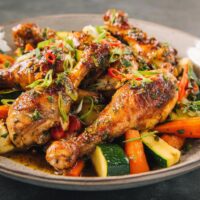 Kipdrumsticks met Geroosterde Groenten en Lente-ui: Probeer dit heerlijke recept!