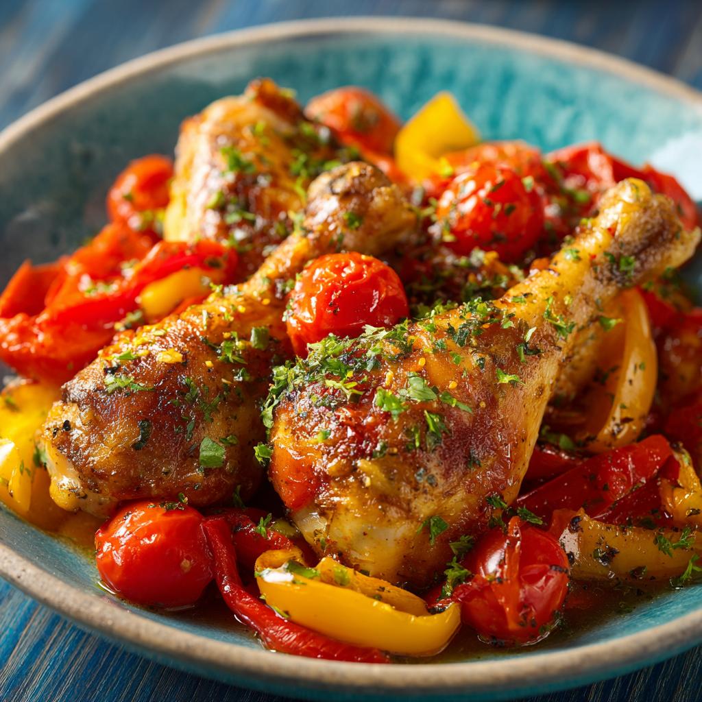 Kipdrumsticks met Geroosterde Paprika en Tomaten - detail 1