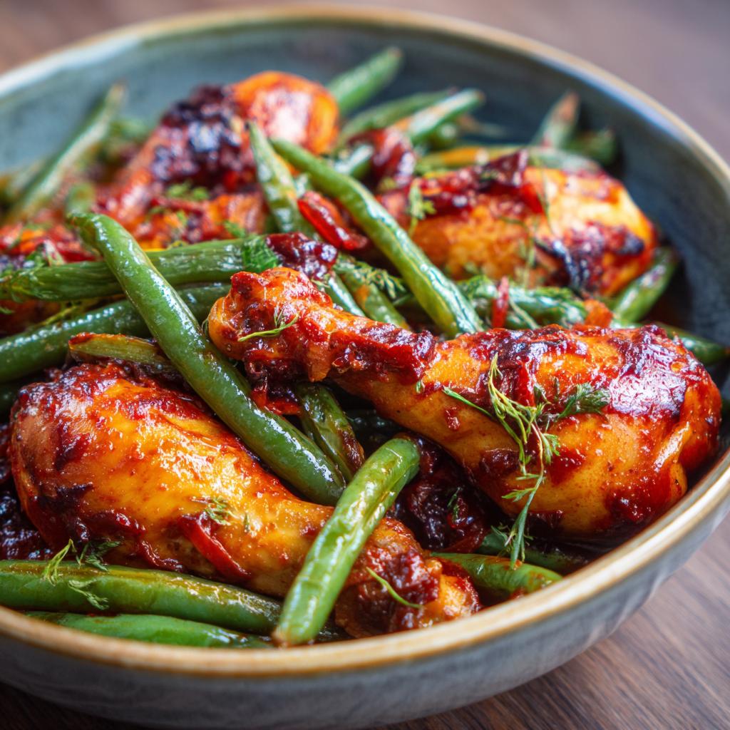 Kipdrumsticks met Paprika en Groene Bonen - detail 1