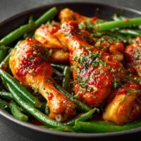 Kipdrumsticks met Paprika en Groene Bonen