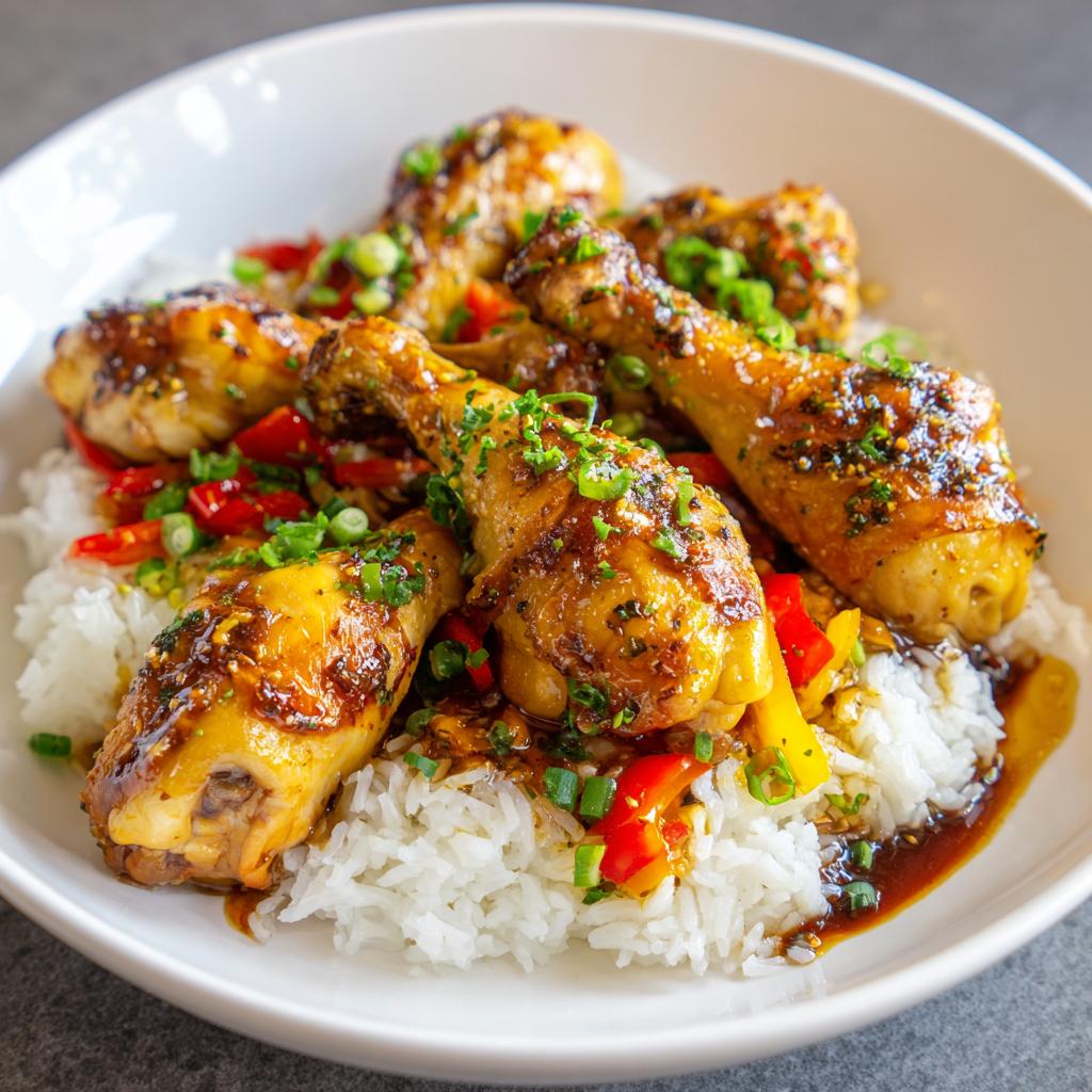 Kipdrumsticks met Rijst