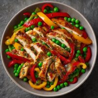 Kipfilet met Paprika en Doperwtjes