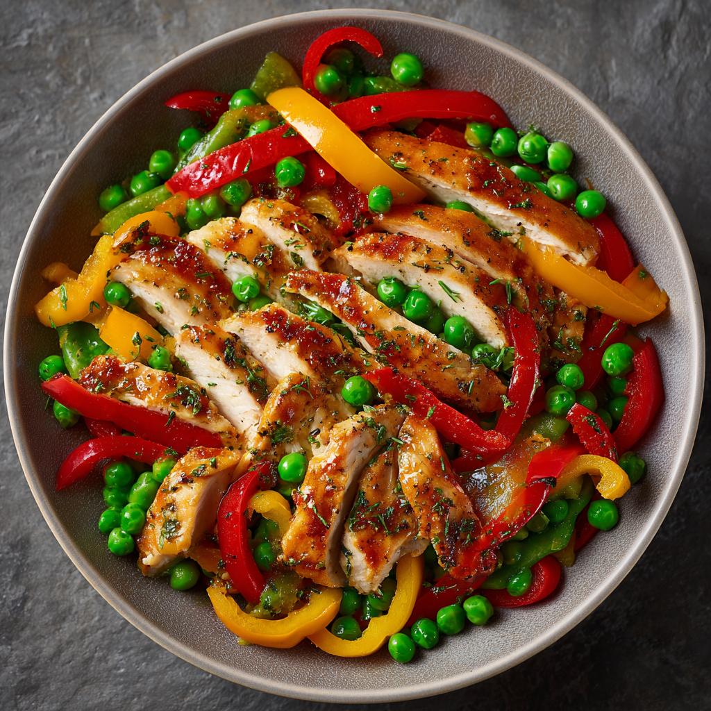 Kipfilet met Paprika en Doperwtjes