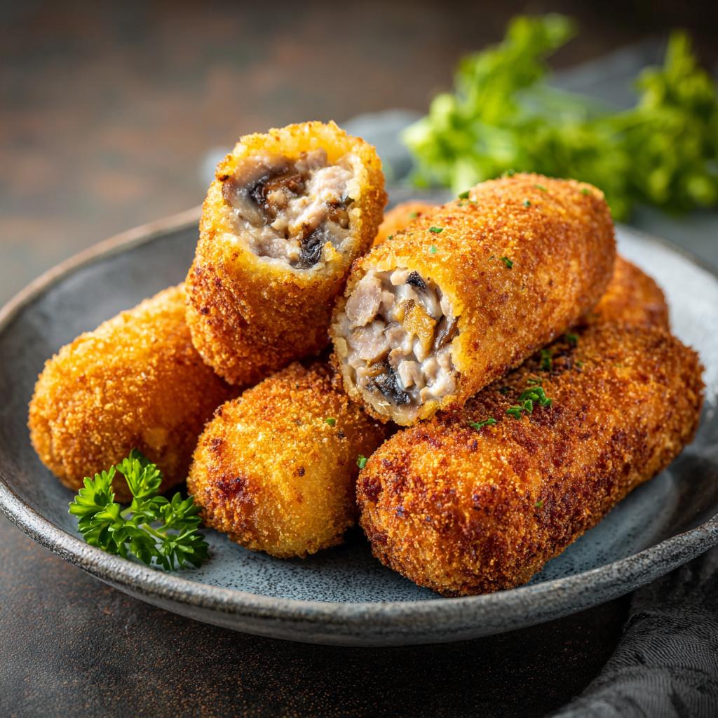 Kroketten met varkenshaas en champignons - detail 1