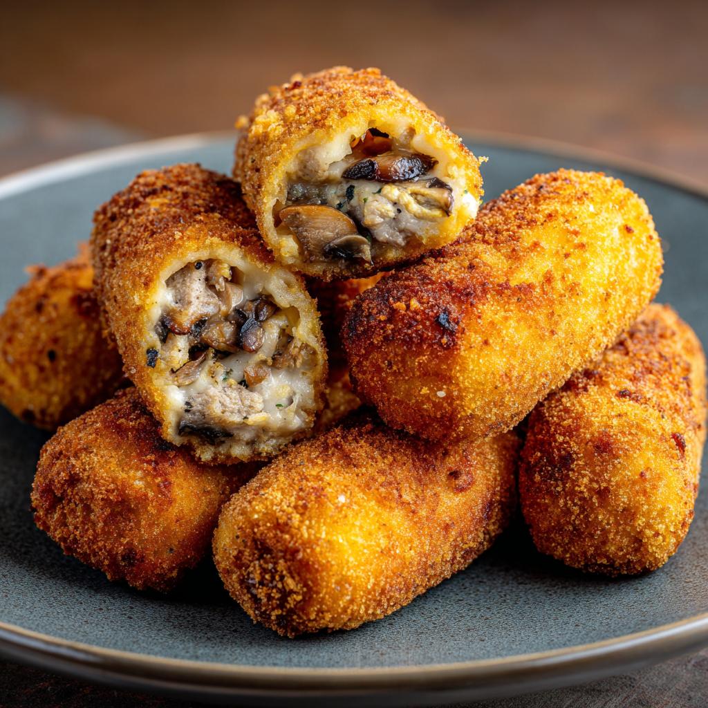 Kroketten met varkenshaas en champignons