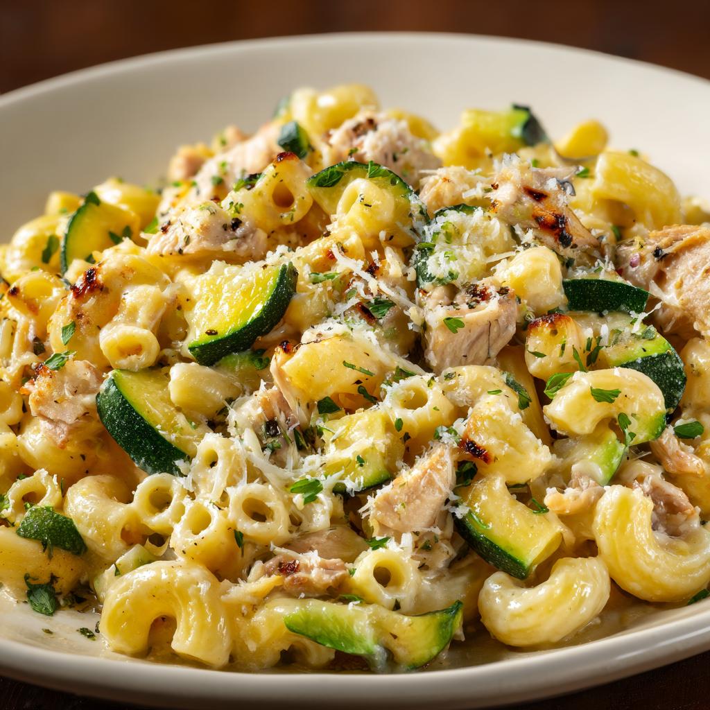 Macaroni met Gerookte Kip en Courgette - detail 1