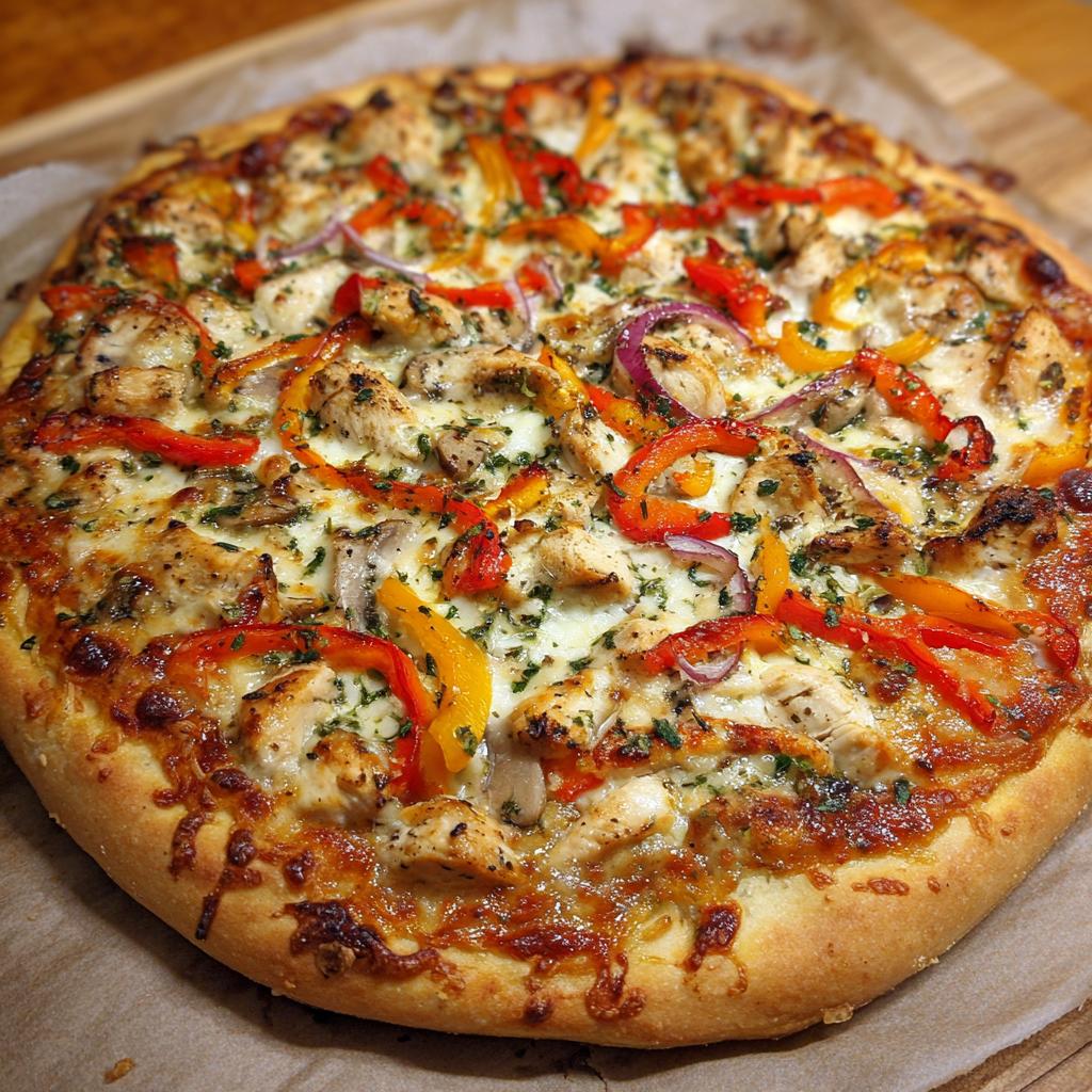 Pizza met Kip en Groenten