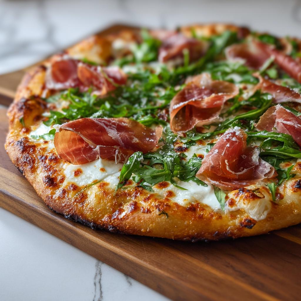 Pizza met Mozzarella, Rucola en Prosciutto - detail 1