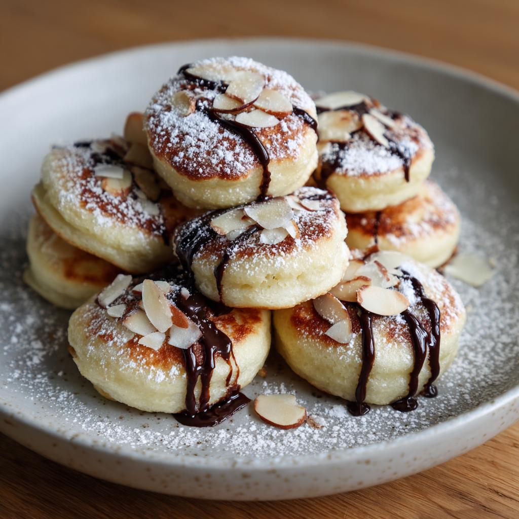 Poffertjes met Chocolade en Geschaafde Amandelen zijn onweerstaanbaar!