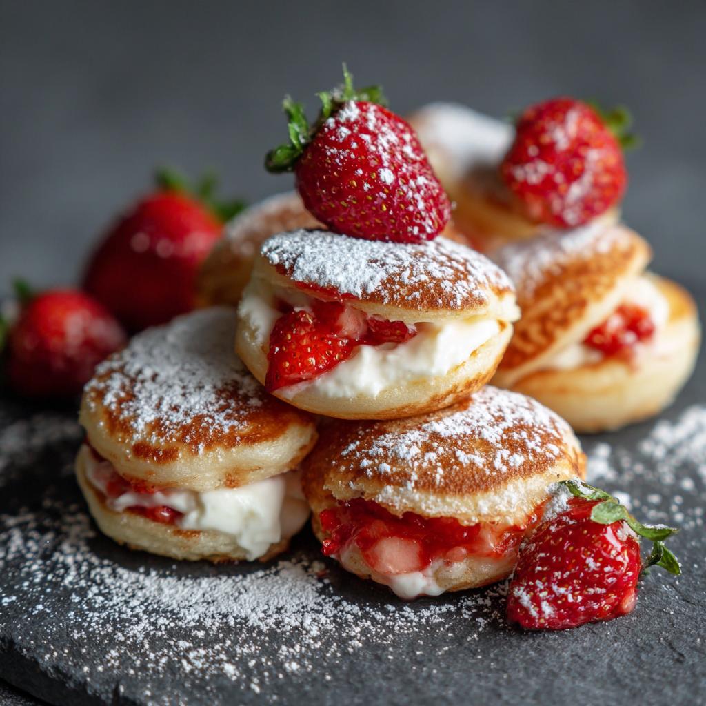 Poffertjes met Roomkaas en Aardbeien - detail 1