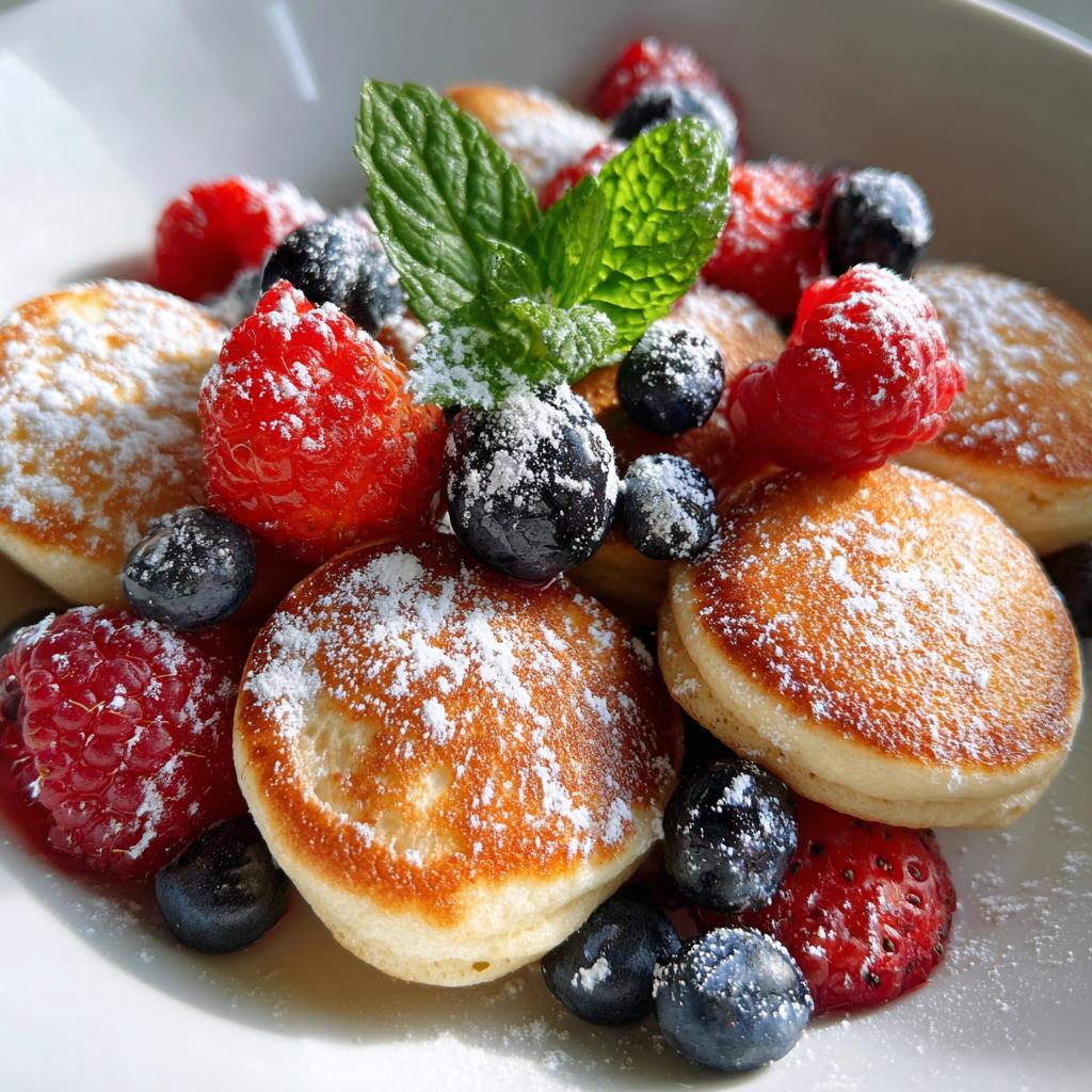 Poffertjes met Verse Bessen en een Muntblad zijn onweerstaanbaar!
