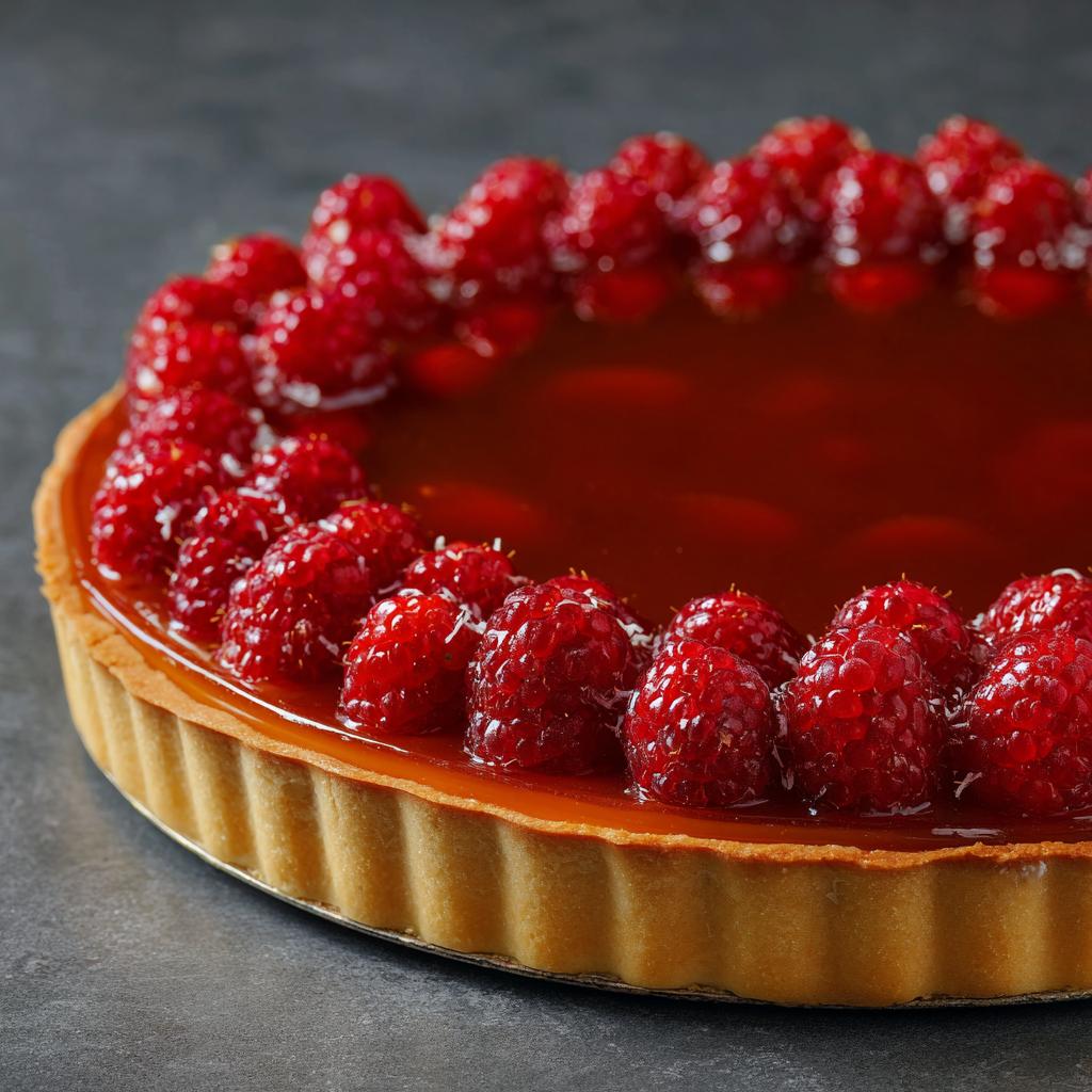 Romige Frambozen Karameltaart - detail 1