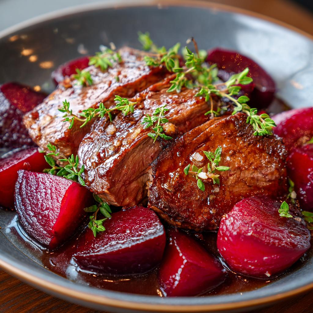 Runderlappen met Geroosterde Bieten - detail 1