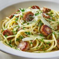 Spaghetti met Venkel en Worst