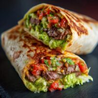 Steak Burrito met Guacamole en Salsa