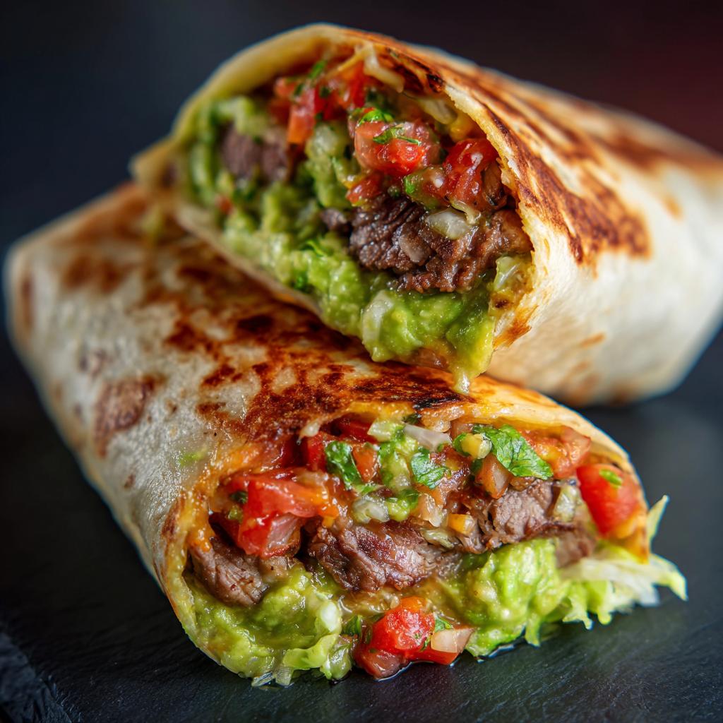 Steak Burrito met Guacamole en Salsa