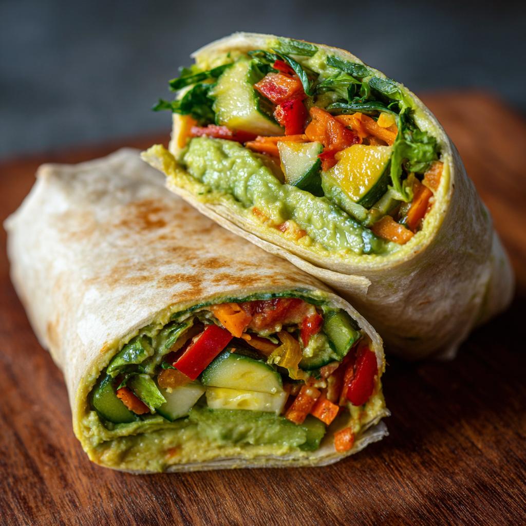 Vegetarische Burrito met Hummus en Groenten - detail 1