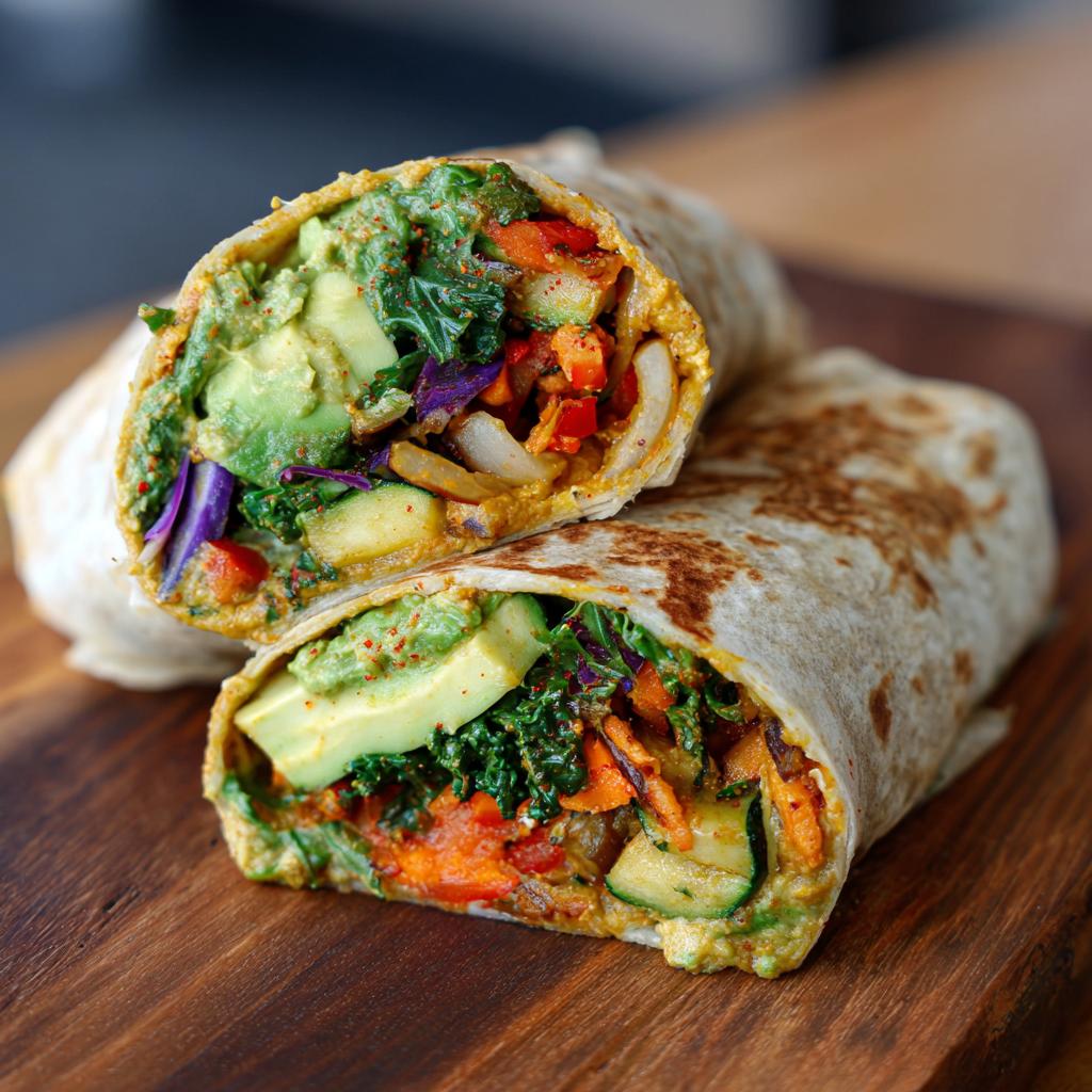 Vegetarische Burrito met Hummus en Groenten