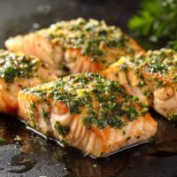 Zalm in Knoflook-kruidenolie