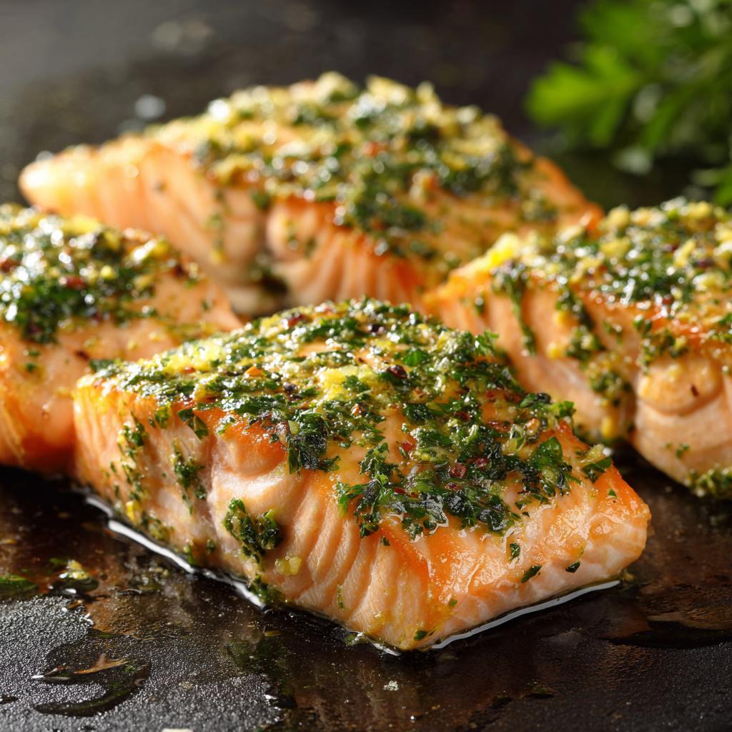 Zalm in Knoflook-kruidenolie