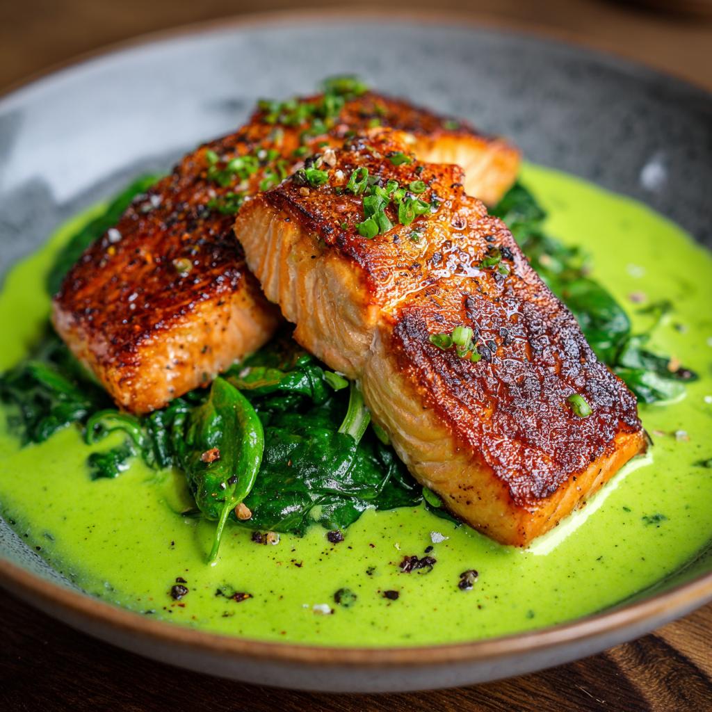 Zalm in Romige Avocadosaus met Spinazie: Gezond Genieten! - detail 1