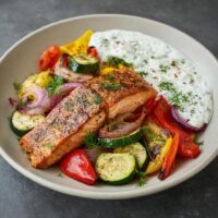 Zalm met Geroosterde Groente en Tzatziki: Gezond Genieten!