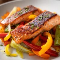 Zalm met Geroosterde Prei en Paprika: Een Gezond Genot!